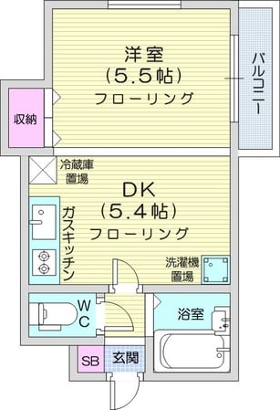 西１８丁目駅 徒歩5分 4階の物件間取画像